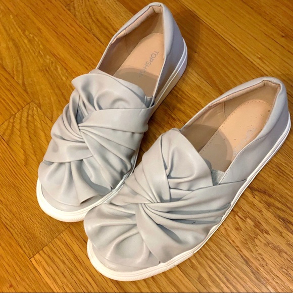 TOPSHOP gray twist slip ons sneakers sz 39 - Picture 4 of 5